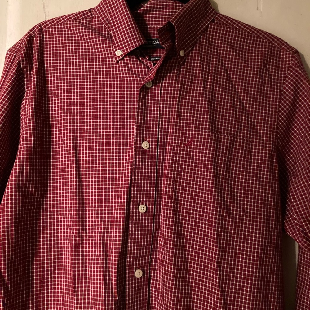 Nautical mens long sleeve button down